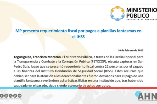 Presentan requerimiento contra implicados en pagos irregulares en hospital hondureño