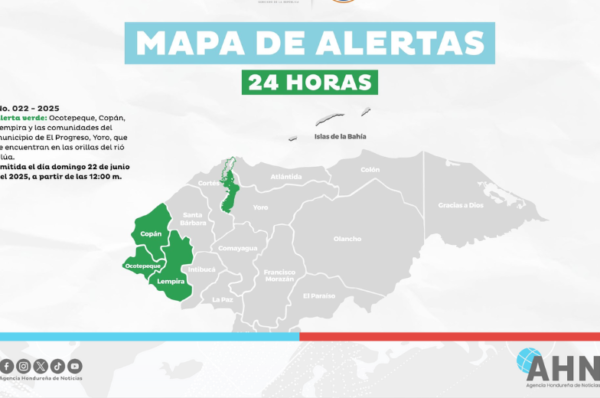 Emiten Alerta Verde para zona norte y occidente en Honduras