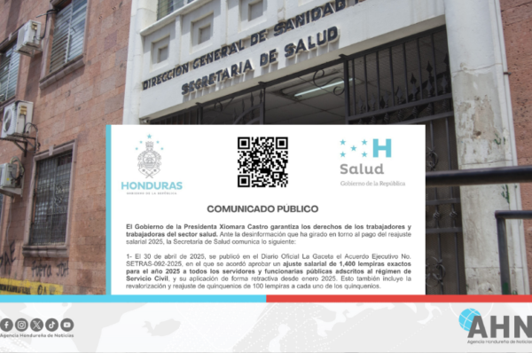 Secretaría de Salud de Honduras confirma pago de reajuste salarial a personal sanitario