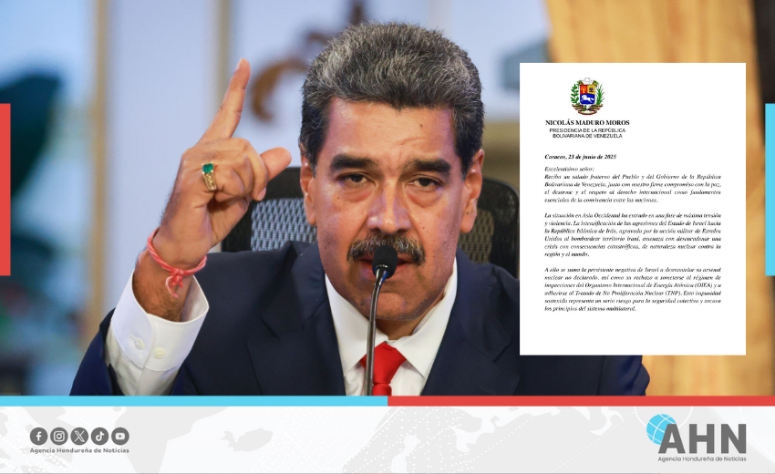 Venezuela rechaza acciones bélicas de Estados Unidos contra Irán