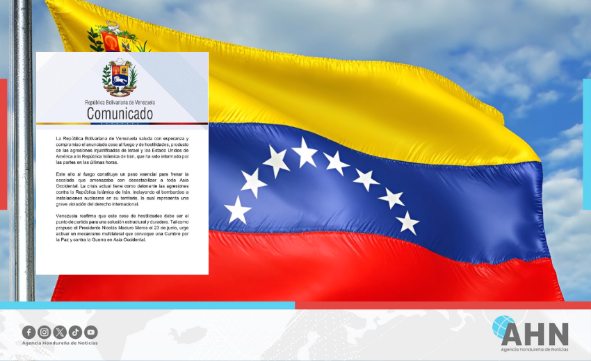 Venezuela respalda acuerdo de alto al fuego entre Irán-Israel