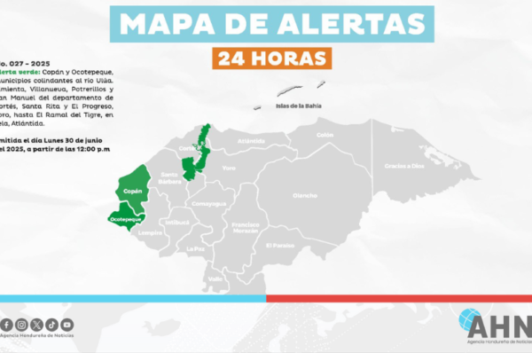 Dos departamentos de Honduras en alerta verde por lluvias