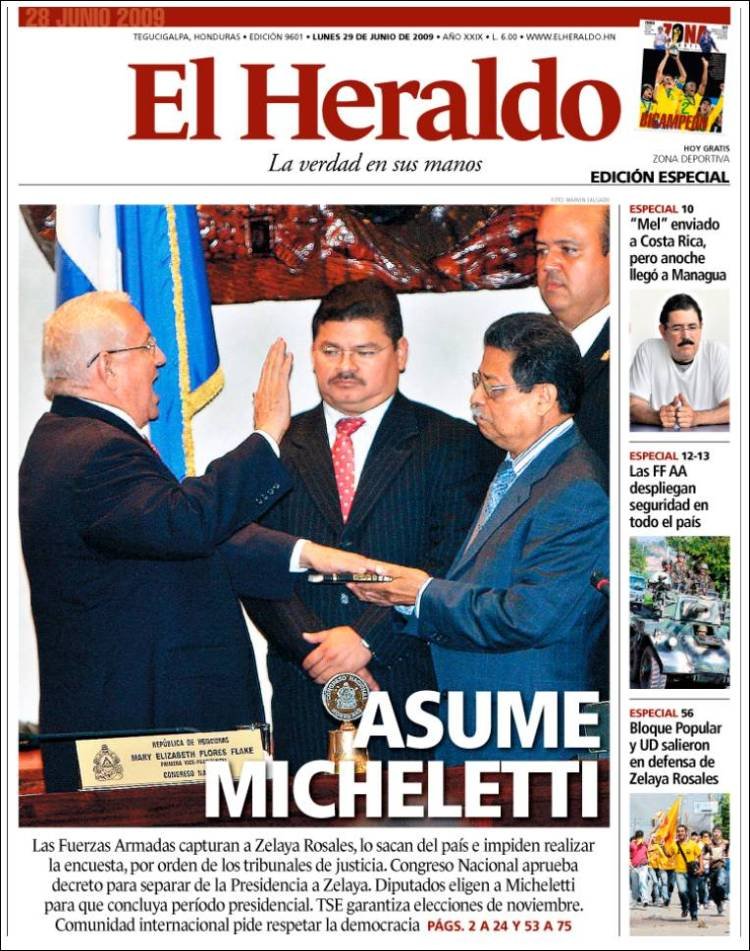Honduras conmemora 16 años del "golpe" que sembró una revolución.