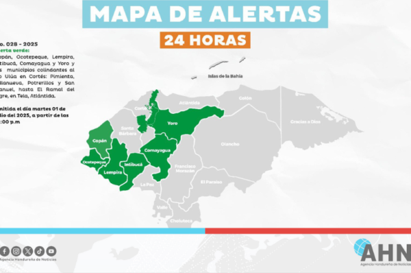 Alerta verde por lluvias en seis departamentos de Honduras