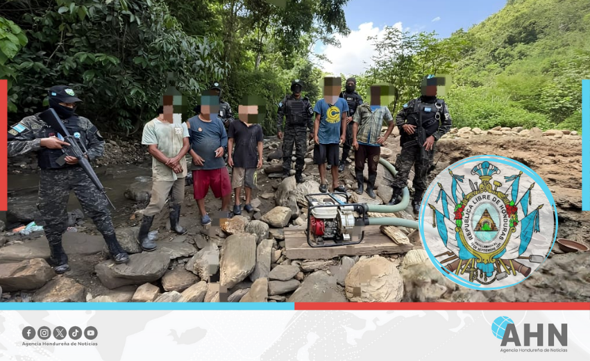 Fuerzas Armadas de Honduras capturan siete personas por extracción ilegal de recurso minerales