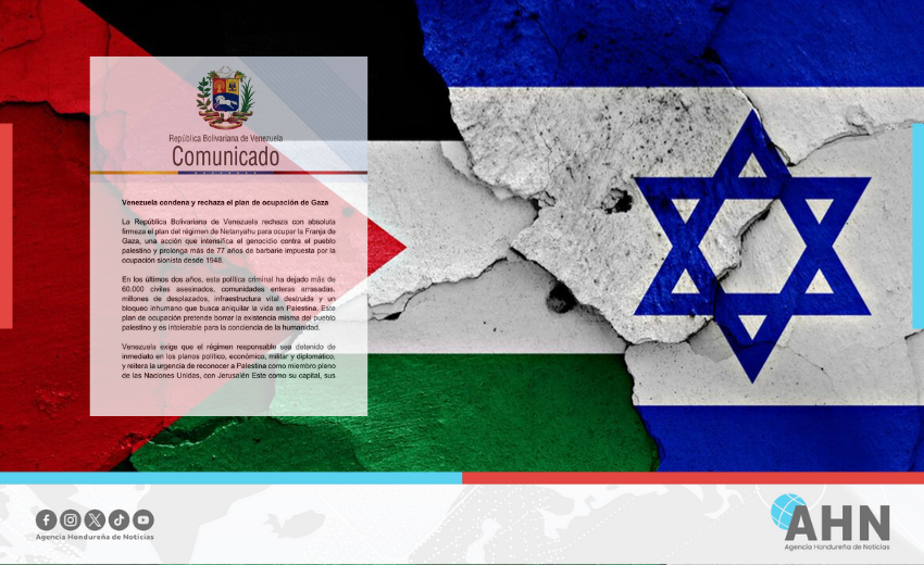 Venezuela repudia intención de Israel de ocupar la Franja de Gaza