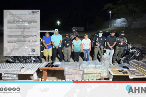 Ministerio Publico captura a cinco sospechosos de narcotráfico en zona central de Honduras