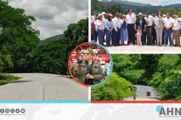 Presidenta hondureña supervisa construcción de tramo carretero en zona central