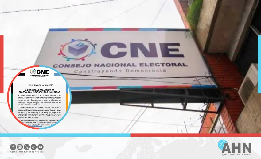 Consejo Electoral aprueba reglamento de observación en comicios de Honduras
