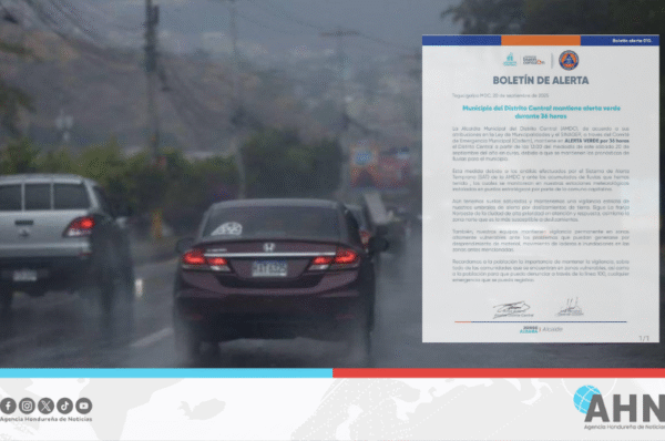 Distrito Central de Honduras mantiene alerta verde por lluvias durante 36 horas