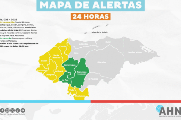 Secretaría de Contingencias mantiene alerta amarilla por lluvias en Honduras