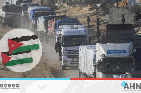 Jordania envía 26 camiones de ayuda humanitaria a la Franja de Gaza