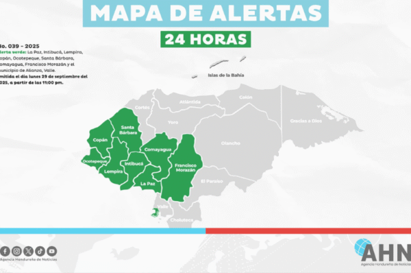 Comisión de Contingencias de Honduras emite alerta verde en ocho departamentos