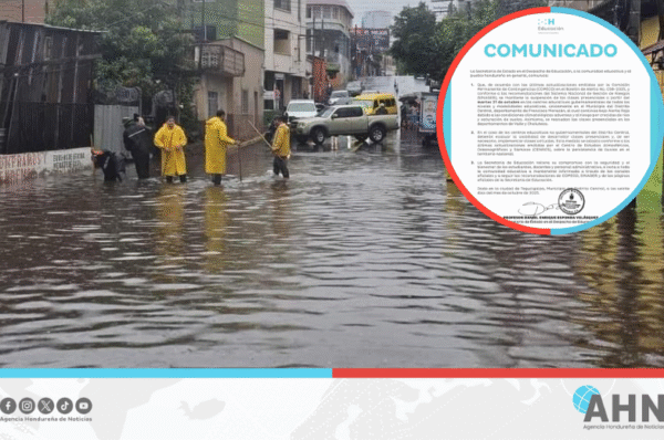 Continúa suspensión de clases presenciales en capital de Honduras por lluvias