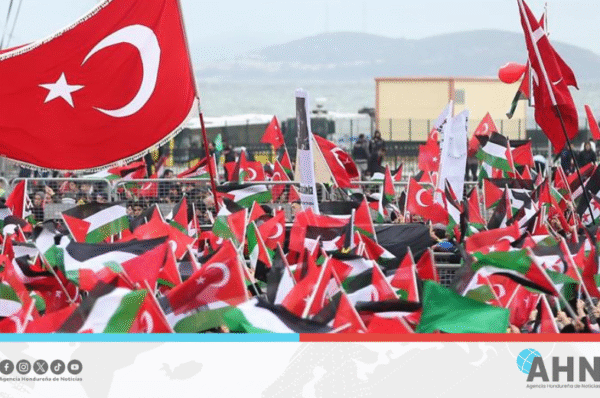 Realizan multitudinaria marcha en Turquía en solidaridad con Gaza