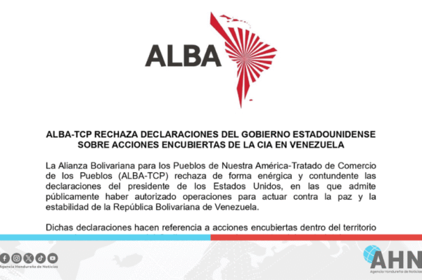 ALBA-TCP condena declaraciones de EEUU sobre operaciones encubiertas en Venezuela