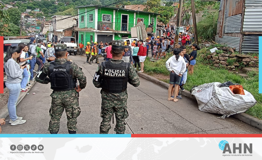 Fuerzas Armadas brindan asistencia tras lluvias en la capital de Honduras