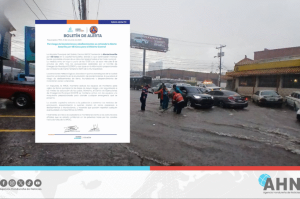 Extienden alerta amarilla por inundaciones y deslizamientos en capital hondureña