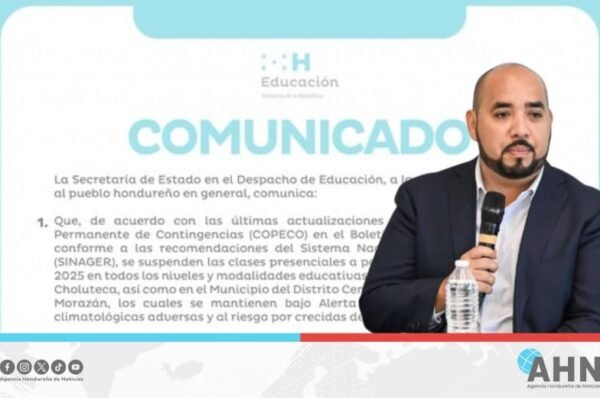 Autoridades hondureñas anuncian suspensión clases por condiciones climatica en el pais