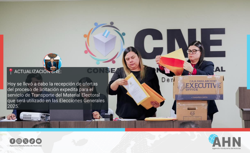 Consejo Nacional Electoral recibe ofertas para transporte del material para próximos comicios en Honduras