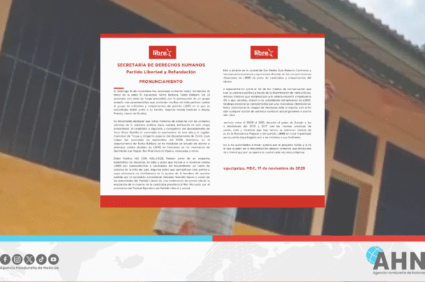 Partido Libre denuncia ataque armado por creciente violencia política de la derecha en Honduras