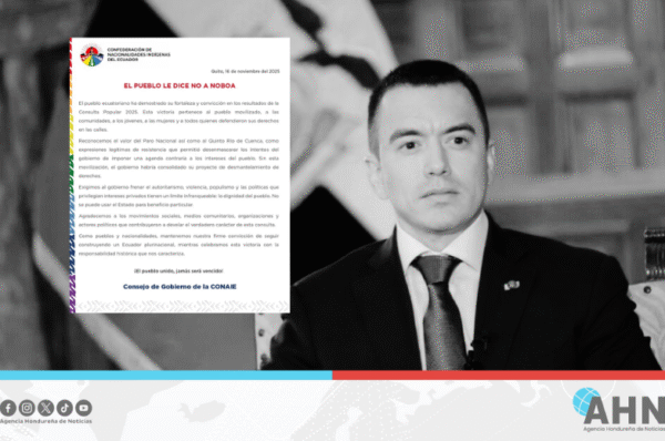 Confederación Indígena asegura que Ecuador votó en contra de Noboa