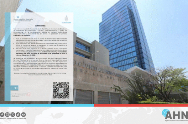 Gobierno hondureño decreta asueto especial por Navidad y Año Nuevo a empleados públicos