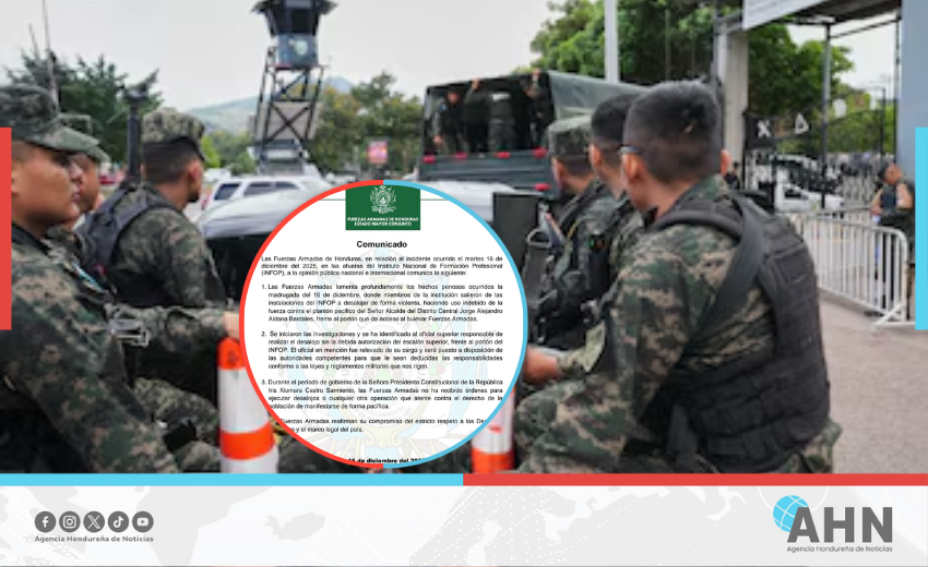 FFAA de Honduras lamentan desalojo violento y anuncian investigación interna