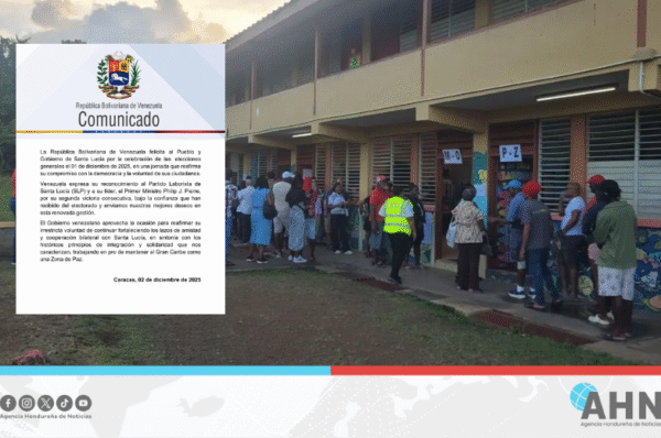 Venezuela felicita a Santa Lucía por sus elecciones y reafirma cooperación bilateral