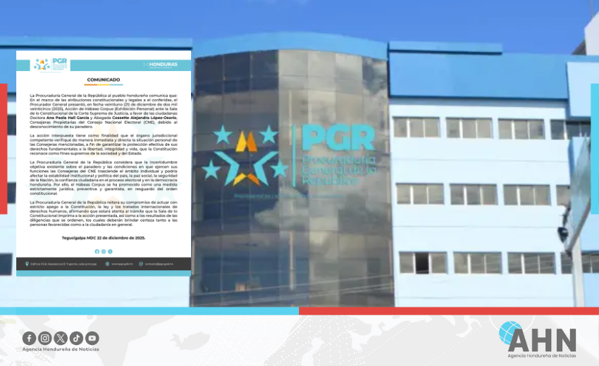 Procuraduría hondureña interpone acción de “Hábeas Corpus” ante posible retención ilegal de consejeras