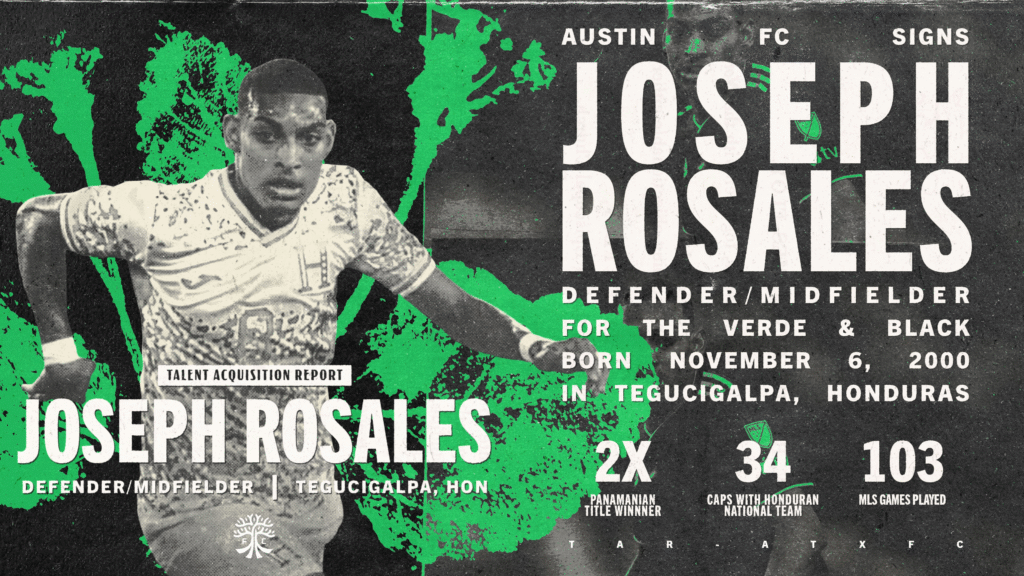 Austin FC ficha al futbolista hondureño Joseph Rosales.