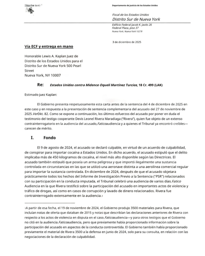 Fiscalía de EEUU rechaza argumentos de defensa de exdiputado liberal hondureño.