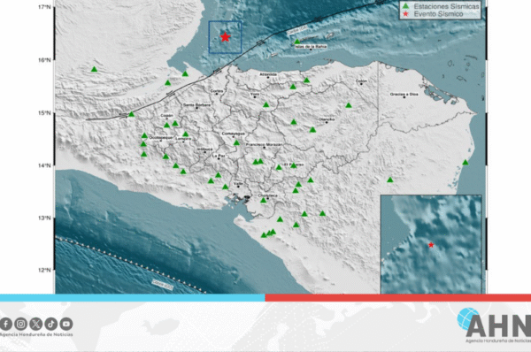Sismo de magnitud 5,0 se registra en Caribe hondureño